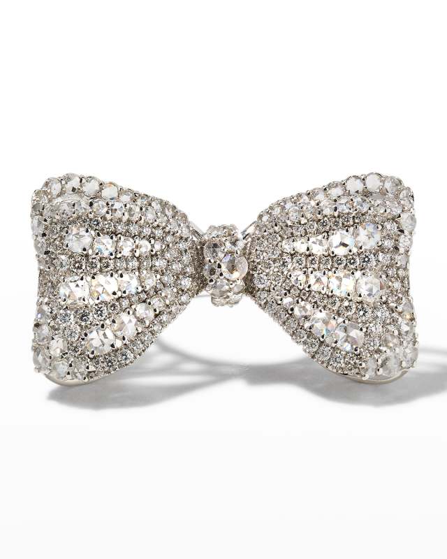 18k White Gold Diamond Bow Ring